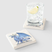 Birthstone Dragon: Sapphire Stenen Onderzetter (Zijkant)