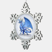 Birthstone Dragon: Sapphire Tin Sneeuwvlok Ornament (Rechts)