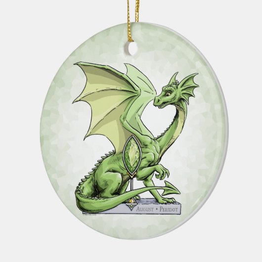 Birthstone Dragon van augustus: Peridot Ornament (Links)