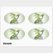 Birthstone Dragon van augustus: Peridot Ovale Sticker (Vel)