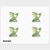 Birthstone Dragon van augustus: Peridot Ovale Sticker (Vel)
