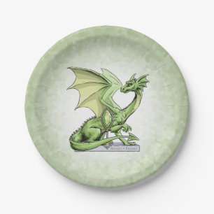 Birthstone Dragon van augustus: Peridot Papieren Bordje
