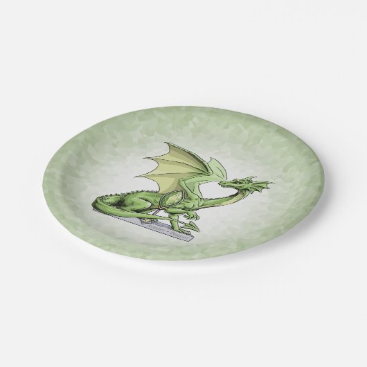 Birthstone Dragon van augustus: Peridot Papieren Bordje (Gekanteld)