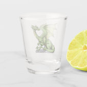 Birthstone Dragon van augustus: Peridot Shot Glas (Achterkant)