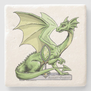 Birthstone Dragon van augustus: Peridot Stenen Onderzetter