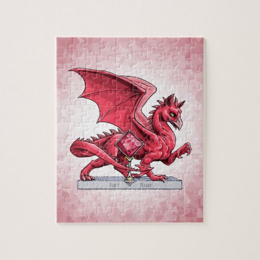 Birthstone Dragon van juli: Ruby Legpuzzel (Verticaal)