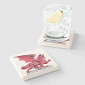 Birthstone Dragon van juli: Ruby Stenen Onderzetter (Zijkant)