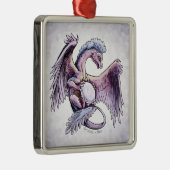 Birthstone Dragon van oktober: Opal Metalen Ornament (Rechts)