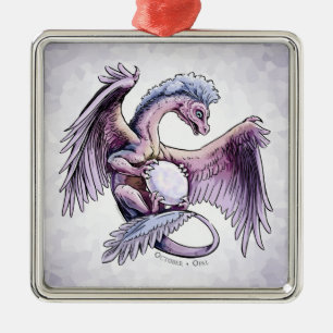 Birthstone Dragon van oktober: Opal Metalen Ornament
