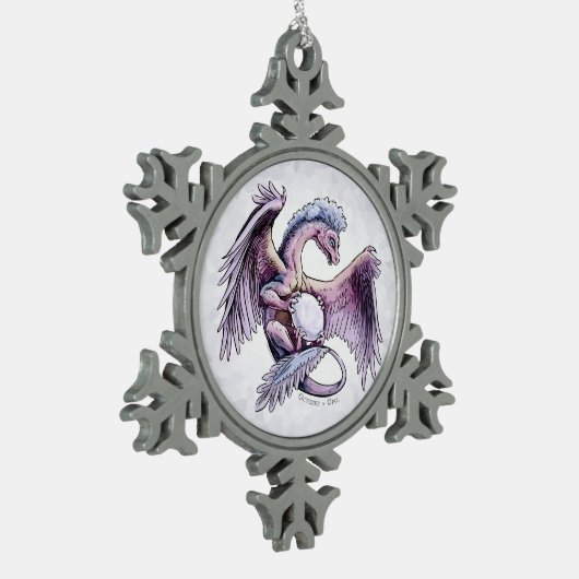 Birthstone Dragon van oktober: Opal Tin Sneeuwvlok Ornament (Links)
