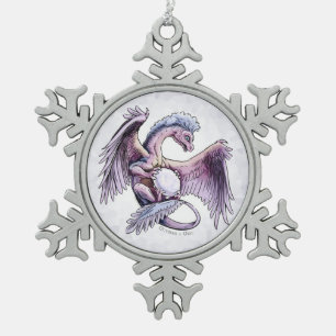 Birthstone Dragon van oktober: Opal Tin Sneeuwvlok Ornament
