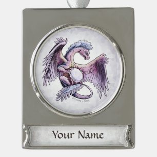 Birthstone Dragon van oktober: Opal Verzilverd Banner Ornament