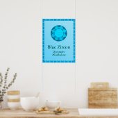 Birthstone Illustration for December - Blue Zircon Poster (Keuken)