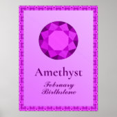 Birthstone Illustration for February - Amethyst Poster (Voorkant)