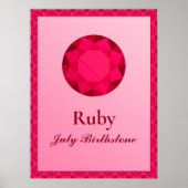 Birthstone Illustration for Juli - Ruby Poster (Voorkant)