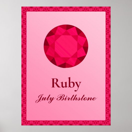Birthstone Illustration for Juli - Ruby Poster (Voorkant)