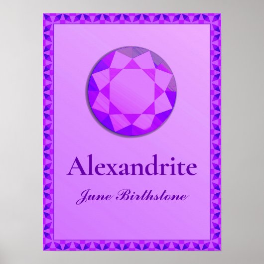 Birthstone Illustration for June - Alexandriet Po Poster (Voorkant)