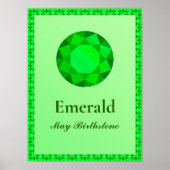 Birthstone Illustration for May - Emerald Poster (Voorkant)