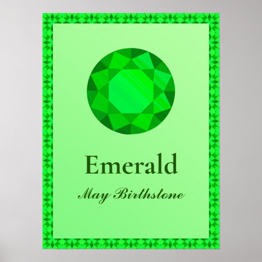 Birthstone Illustration for May - Emerald Poster (Voorkant)