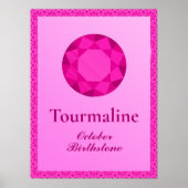 Birthstone Illustration for Oktober - Tourmaline Poster (Voorkant)