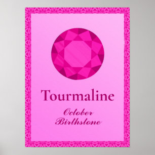 Birthstone Illustration for Oktober - Tourmaline Poster