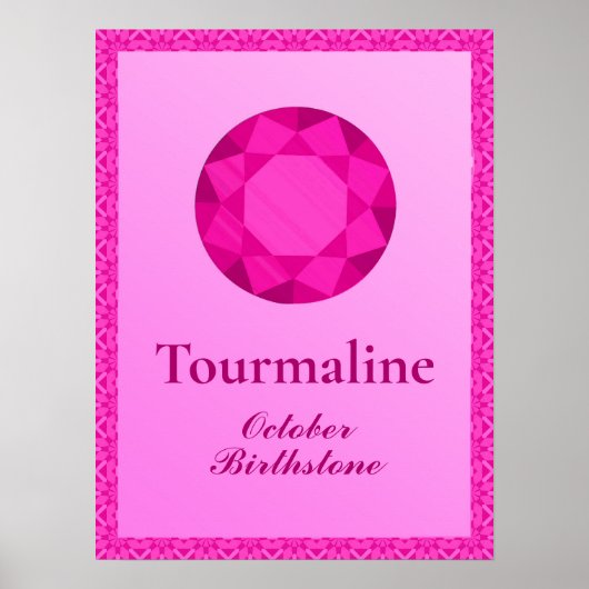 Birthstone Illustration for Oktober - Tourmaline Poster (Voorkant)