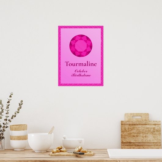 Birthstone Illustration for Oktober - Tourmaline Poster (Keuken)