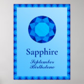 Birthstone Illustration for September - Sapphire Poster (Voorkant)