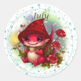 Birthstone juli Ruby Dragon Sticker