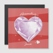 Birthstone June Alexandriet Pink Paars Heart Mag (Voorkant / Achterkant)