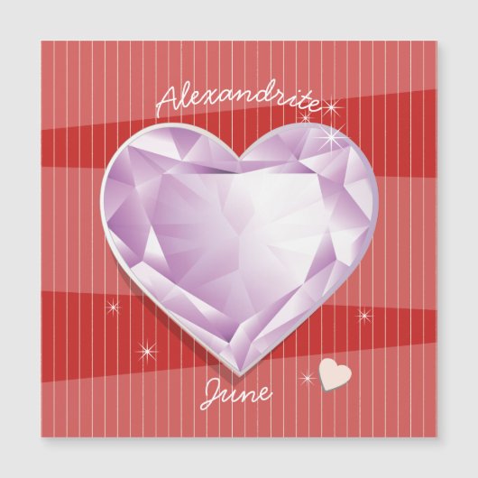 Birthstone June Alexandriet Pink Paars Heart Mag (Voorkant)