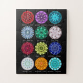 Birthstone Mandala Jigzaag Puzzle Legpuzzel (Verticaal)