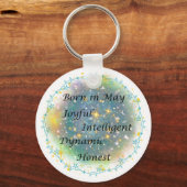 Birthstone May Emerald Dragon Sleutelhanger (Achterkant)