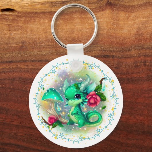 Birthstone May Emerald Dragon Sleutelhanger (Voorkant)