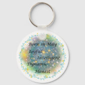 Birthstone May Emerald Dragon Sleutelhanger (Achterkant)