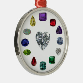 Birthstone Metalen Ornament