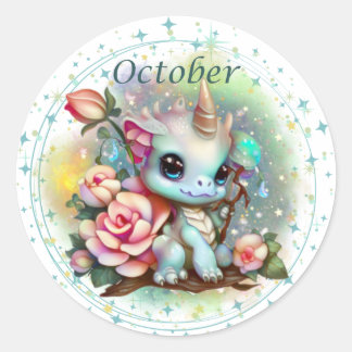 Birthstone Oktober Opal Dragon Sticker