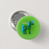 Birthstone Pony- August/Peridot Ronde Button 3,2 Cm (Voorkant /achterkant)