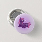 Birthstone Pony- June/Alexandriet Ronde Button 3,2 Cm (Voorkant /achterkant)