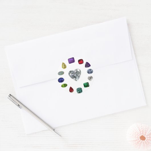Birthstone Ronde Sticker (Envelop)