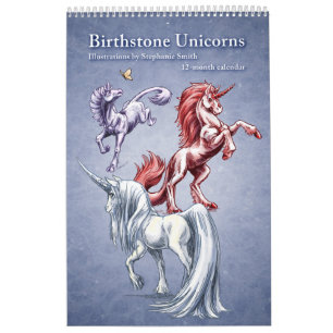 Birthstone Unicorns Fantasy Art Kalender