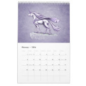 Birthstone Unicorns Fantasy Art Kalender (Feb 2026)