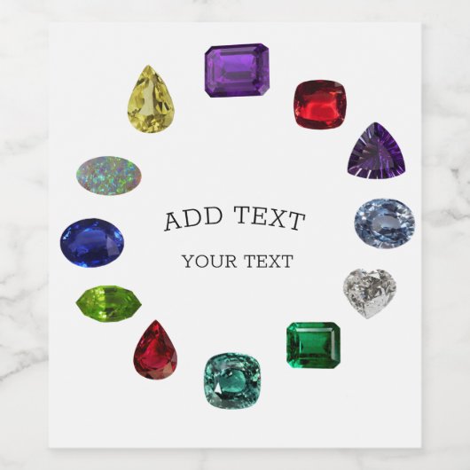 Birthstone Wijn Etiket (Enkel label)