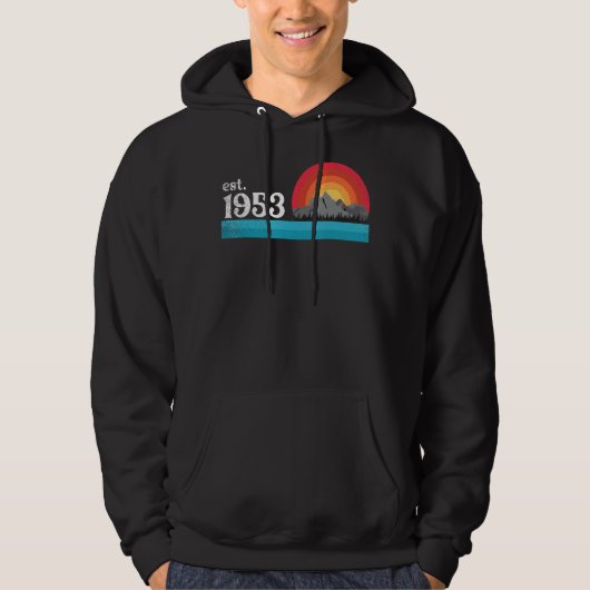 Birthyear 1953 retro and vintage designed hoodie (Voorkant)