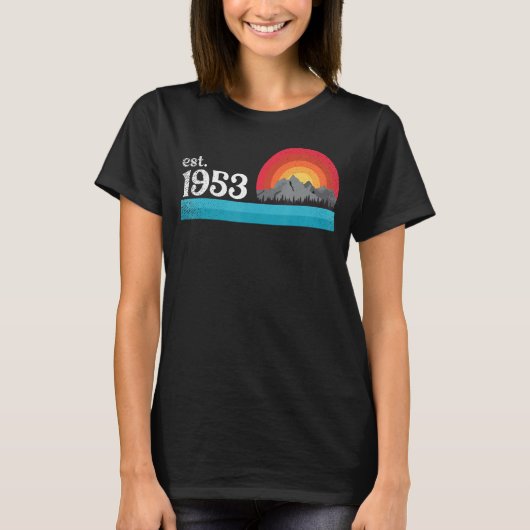 Birthyear 1953 retro and vintage designed t-shirt (Voorkant)