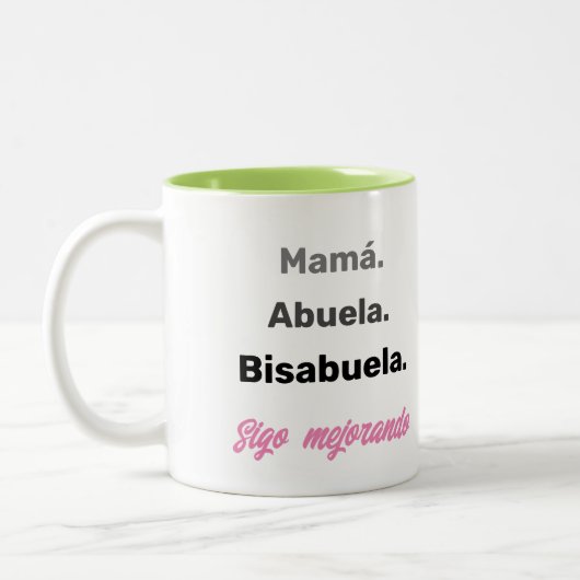 Bisabuela Zwangerschapsaankondiging Tweekleurige Koffiemok (Links)