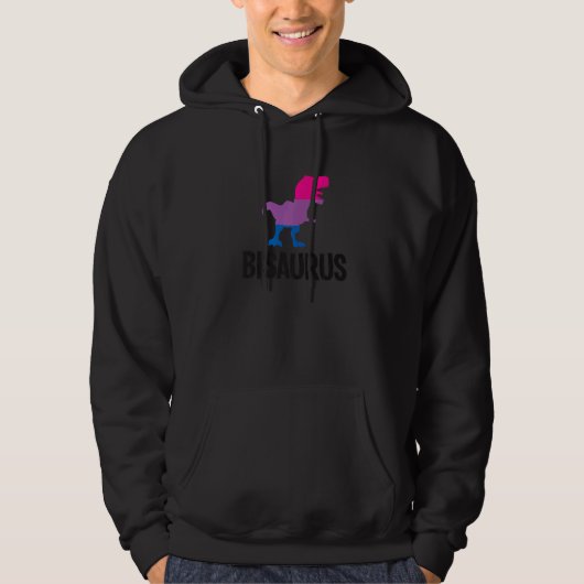 Bisaurus Dinosaur Rex Biseksuele Pride Vlag Bi Tro Hoodie (Voorkant)