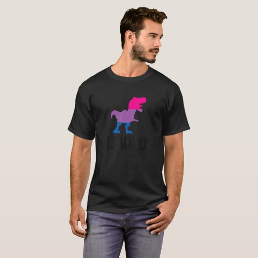 Bisaurus Dinosaur Rex Bisexual Pride Flag Bi Pride T-shirt (Voorkant volledig)