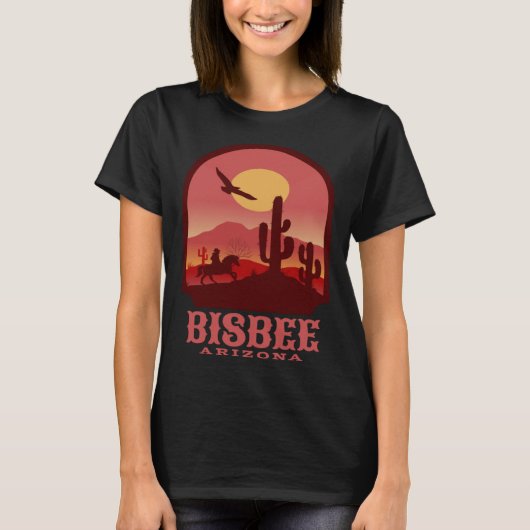 Bisbee Arizona Cacti and Sunset T-shirt (Voorkant)
