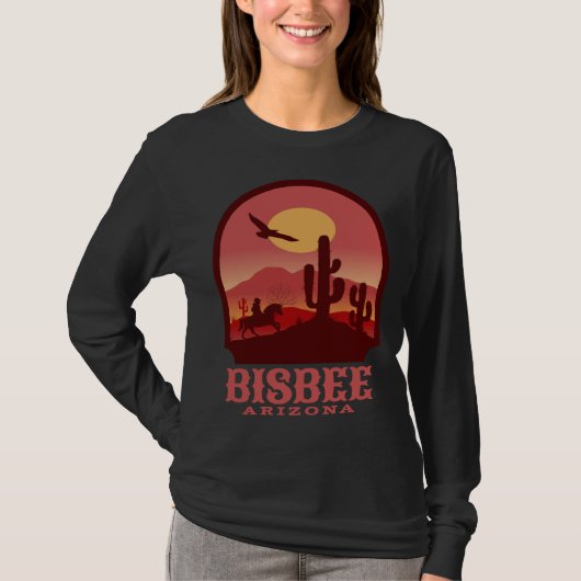 Bisbee Arizona Cacti and Sunset T-shirt (Voorkant)